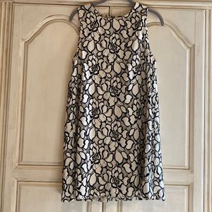 Black and Cream Floral Embroidered Dress